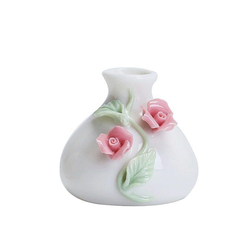 Ręcznie ugniatana ceramiczna waza na kwiaty, prosta, hydroponiczna, mała, kreatywna, mini, mała, świeża, dekoracja, ozdoba, salon