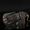 Western Leather Belt With Rhinestone BB SIMON CrystalBelt Buckle Cotton OEM Customized Pcs Color