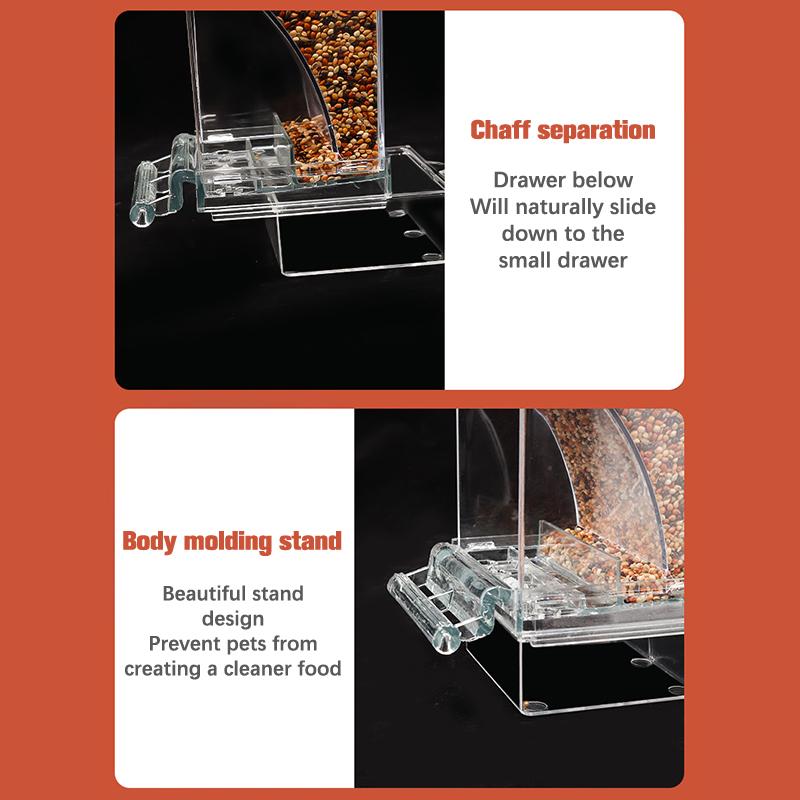Transparent Automatic Feeder Automatic Bird Seed Feeder Hanging Food Box Trough