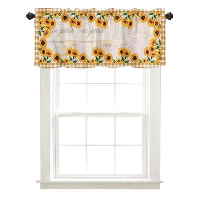 Kurze Vorhänge mit Sonnenblumenmuster Fensterblende