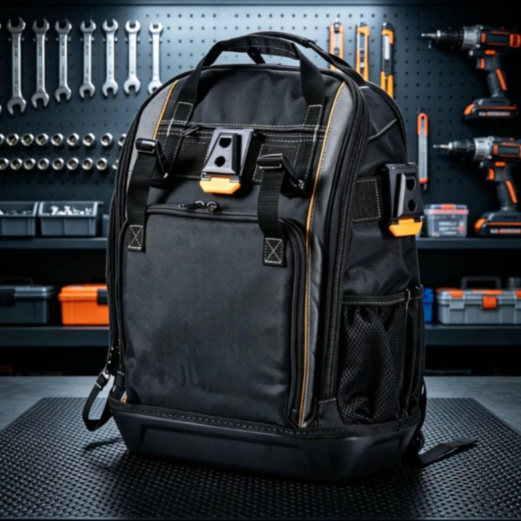 Tool Backpack with Molded Base Rugged Long-Lasting for Maintenance