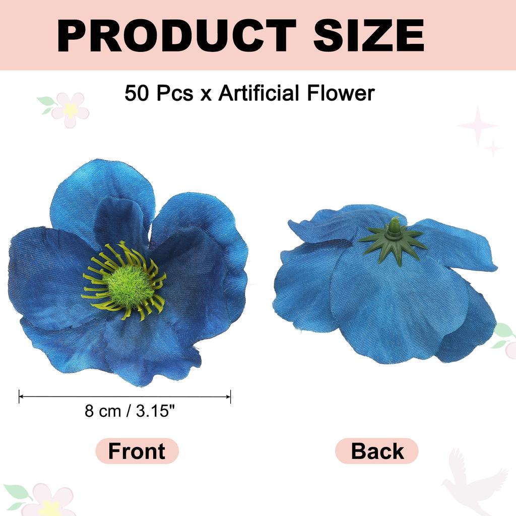 50Pcs Artificial Flower Heads Fake Wildflower Heads Bulk Artificial Flowers for DIY Wedding Bouquets  Party Home Decorations