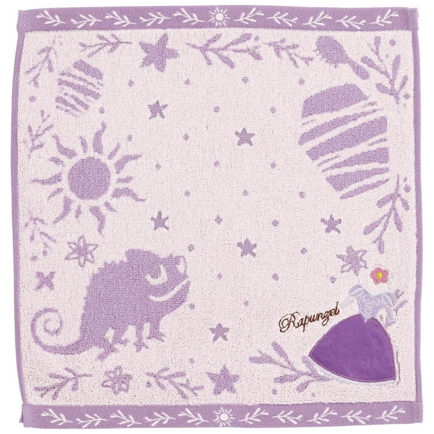 Marushin Hand Towel Disney Rapunzel Handkerchief Character Cotton Purple Dress Embroidery