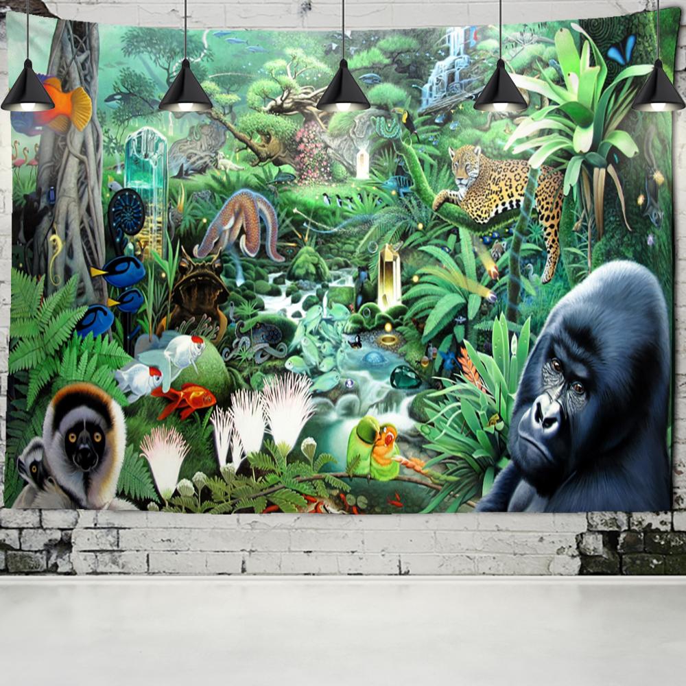 Dinosaur Age Tapestry Wall Hanging Abstract Art Animal Psychedelic Witchcraft Mystery Tapiz Dorm Home Decor