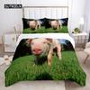 Pig Duvet Cover Set Queen Size Microfiber Cute Pig Animal Theme Twin Bedding Set Farm Animal 23pcs Quilt Cover for Boys Girls