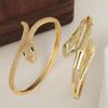 Gioielli di Moda Occhio Verde Geometrico Serpente Bracciale Aperto