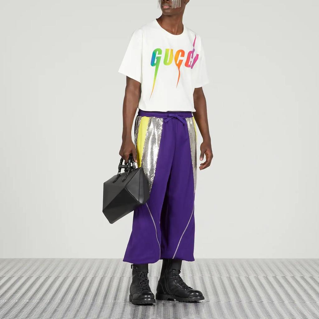 GUCCI T Shirts Men's Ecru Crew Neck Moderate 616036-XJFF9-9095