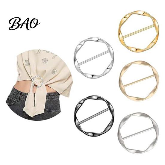 Scarf Ring Clips Shirt Ties for Women, Multifunctional And Slides, T-Shirt Waist Tightener Cincher French Style Knot Clip Rings Large Long Tee Tie Up,