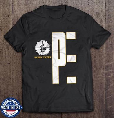 Maglietta Nera Band Public Enemy Chuck D Taglia Intera S-4XL