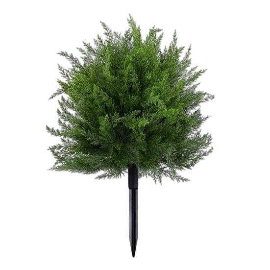 

Artificial Cedar Topiary Ball Trees with Spike UV Resistant Faux Cypress Plants Fake Evergreen Shrubs Bushes for Front Porch Garden Backyard 1pc