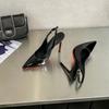 ZS222-1 red-soled high heels femininity thin heels sexy bridesmaids black pointed large size single shoes autumn and winter
