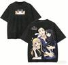 Stylish Vintage Washed Black Oversized T-Shirt with My Dress-Up Darling Marin & Gojo Family Art Print Women And Men T-shirts