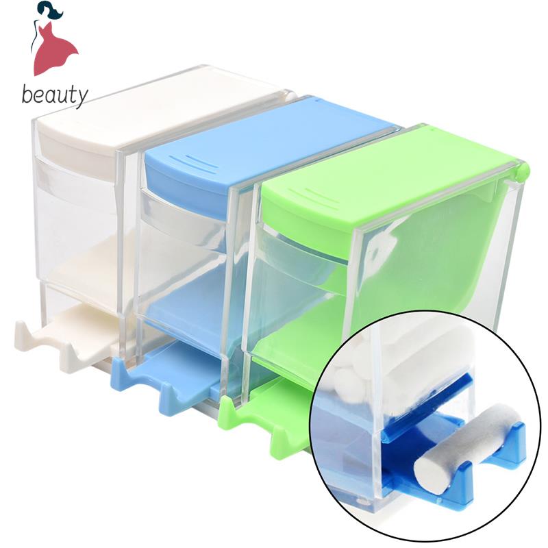 Dental Cotton Roll Dispenser Holder Press Type Box Holder Dental White Blue Color Orthodontics Products Dentistry Lab Supplies