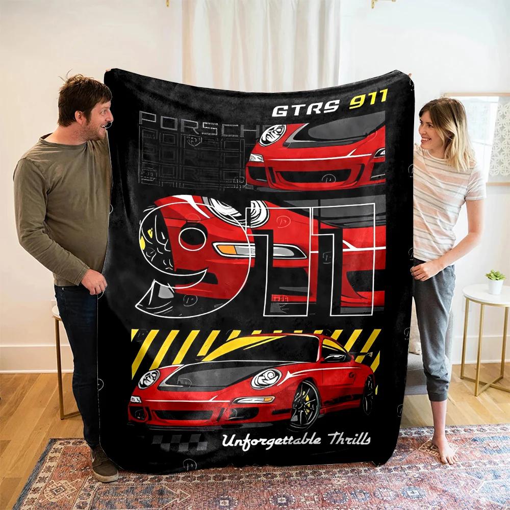 3D Klassisches Rennauto Weiche Flanelldecke für Bett Schlafzimmer Sofa Picknick, Warme Überwurfdecke zum Zudecken Outdoor Freizeit Nickerchen Geschenke Size: 75*100cm, Weight: 230 GSM