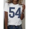 Camiseta Estampada Gráfica, Manga Corta Cuello Redondo Top Casual para Verano y Primavera, Ropa de Mujer