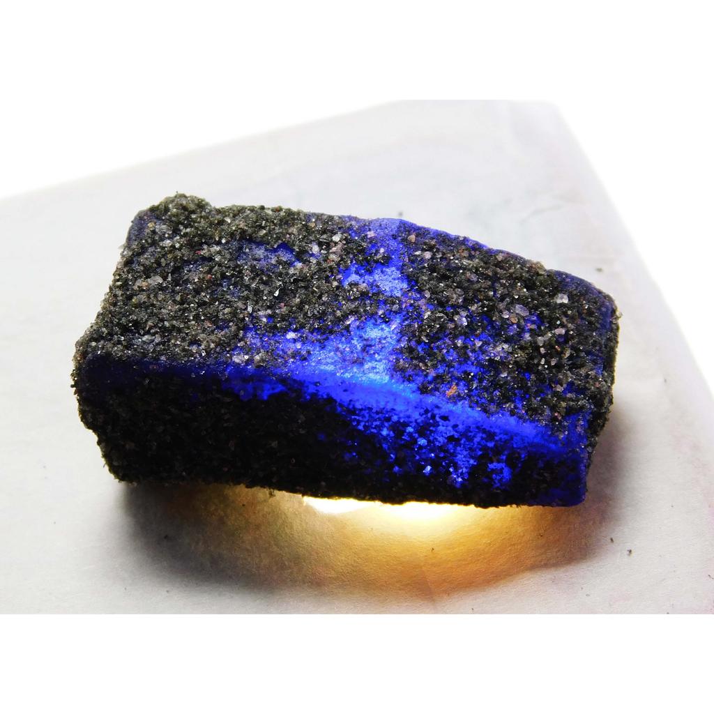 Dyed Rough 69 Carat Blue Sapphire Loose Gemstone Natural Raw Rough