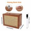 USD or EURO Cash Vault Wooden Savings Box with Money Target and Numbers, Coin Counter Piggy Bank with Counter and Pen