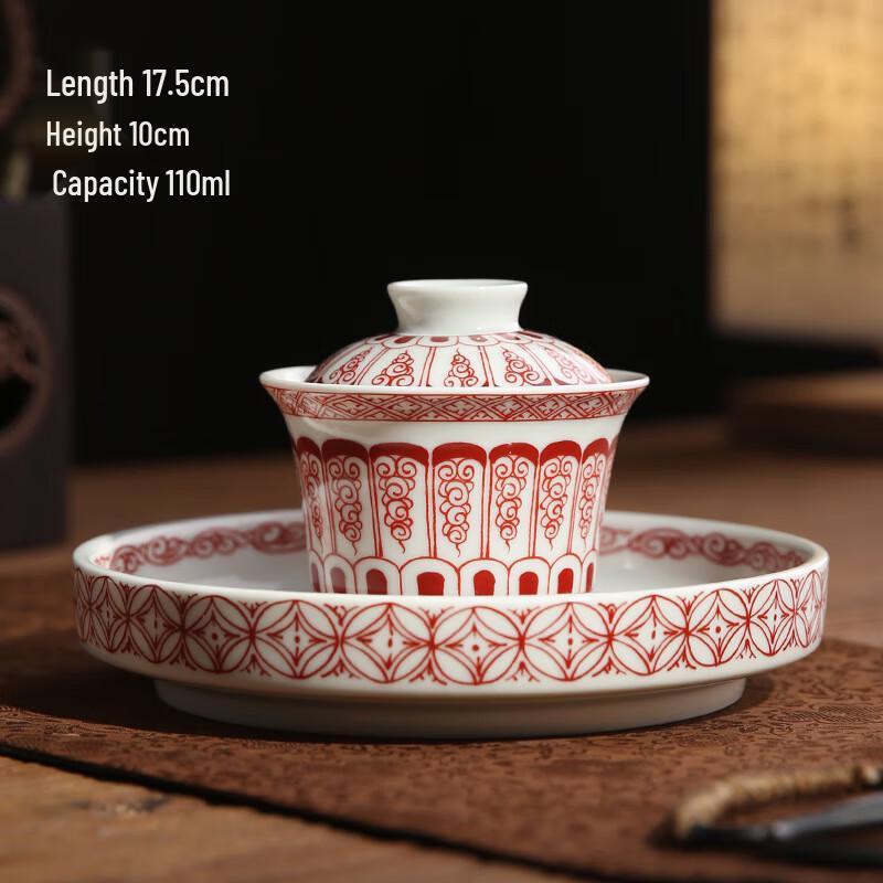 Chaxun Retro Blue & White Sancai Gaiwan