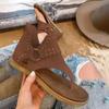 Wish large size toe canvas sandals women's summer new hollow rivet sandals