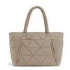 Tote Bag for Women, Puffy Tote Bag with Zipper, Large Quilted Shoulder Bag with Compartments for Travel, Work, Gym