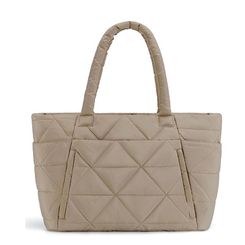 

Tote Bag for Women, Puffy Tote Bag with Zipper, Large Quilted Shoulder Bag with Compartments for Travel, Work, Gym