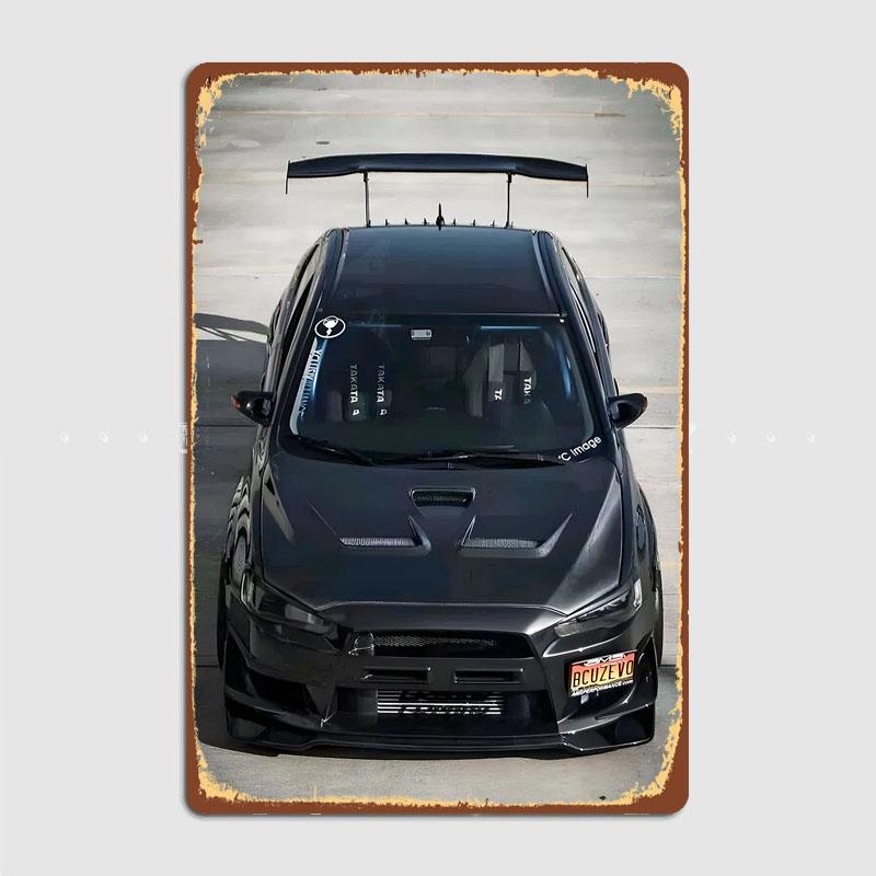 Lancer Evolution Evo X 3000 GT Oldtimer Retro Poster Metallschild Poster Schlafzimmer Interieur Wand Heimdeko Raumdekoration