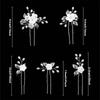 5pcs/1set Decorated Bridal Hair Clips, Crystal Flower U-shaped Hair Clips With Pin Shaped Headpieces Suitable for Elegant Weddin