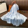 New solid colour anti-silk scarf spring and autumn sunscreen beach towel female silk scarf outside the air conditioning shawl