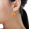 Wish Citrine Long Earrings Women'S 18K Gold Oval Earrings Colored Gemstone Champagne Gold Jewelry