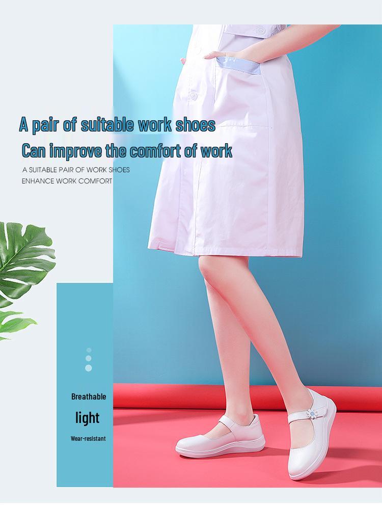 Women's Breathable Nurse Shoes - Soft Sole, Comfortable, Hollowed-Out, Flat Heel, Anti-Odor, Non-Slip, Wear-Resistant Casual Footwear.