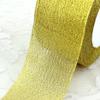 (25 Yards/roll) 50mm Gold And Silver Christmas Gift Packaging Ribbon High Quality Wedding Shiny Metal Ribbon