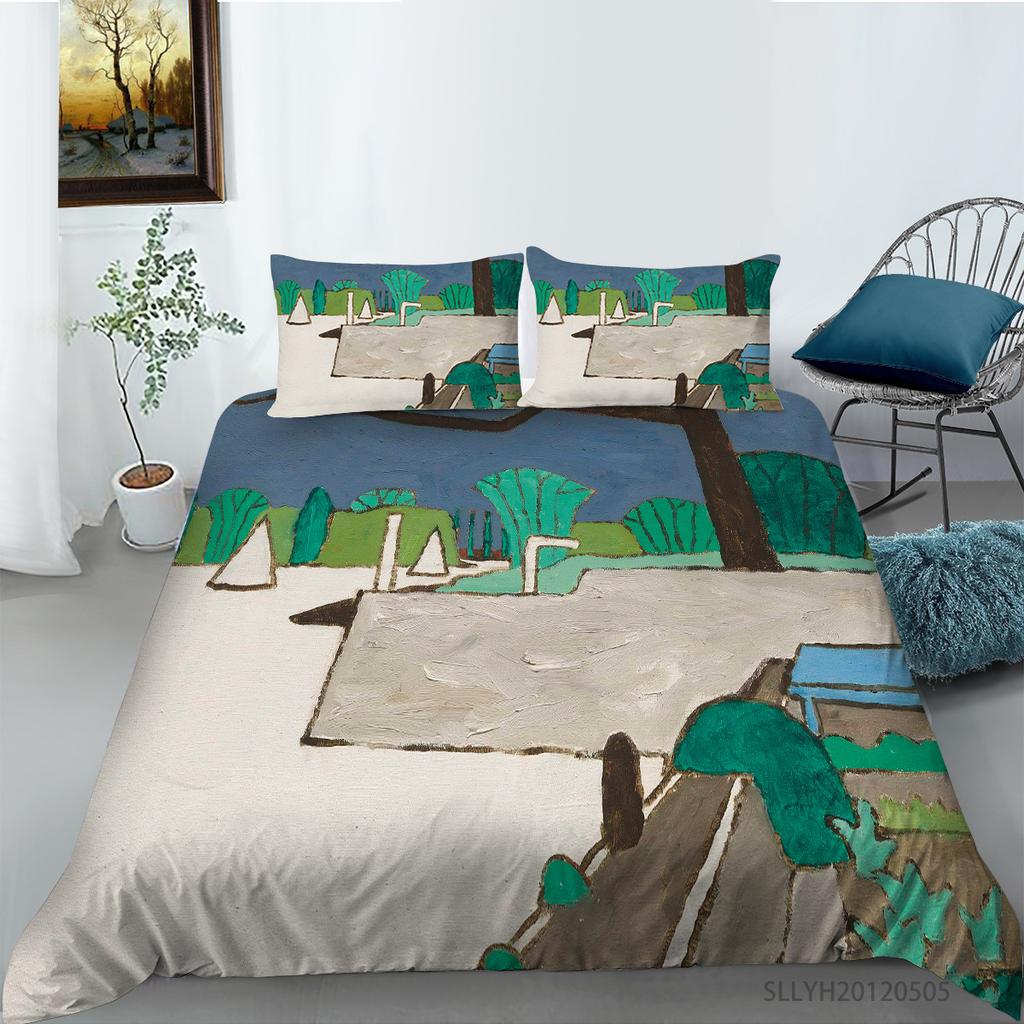 Portrait Oil Painting Series Quilt Cover Pillowcase Two Or Three-Piece Set Digital Printing Polyester