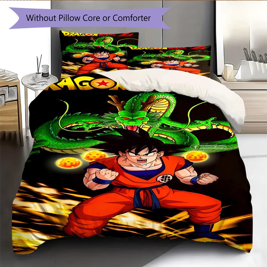 Juego de Ropa de Cama con Estampado de Dibujos Animados Colcha Funda de Colcha Funda de Almohada Decoración del Hogar Regalo de Cumpleaños (1 * funda nórdica + 2 * fundas de almohada, sin núcleo)