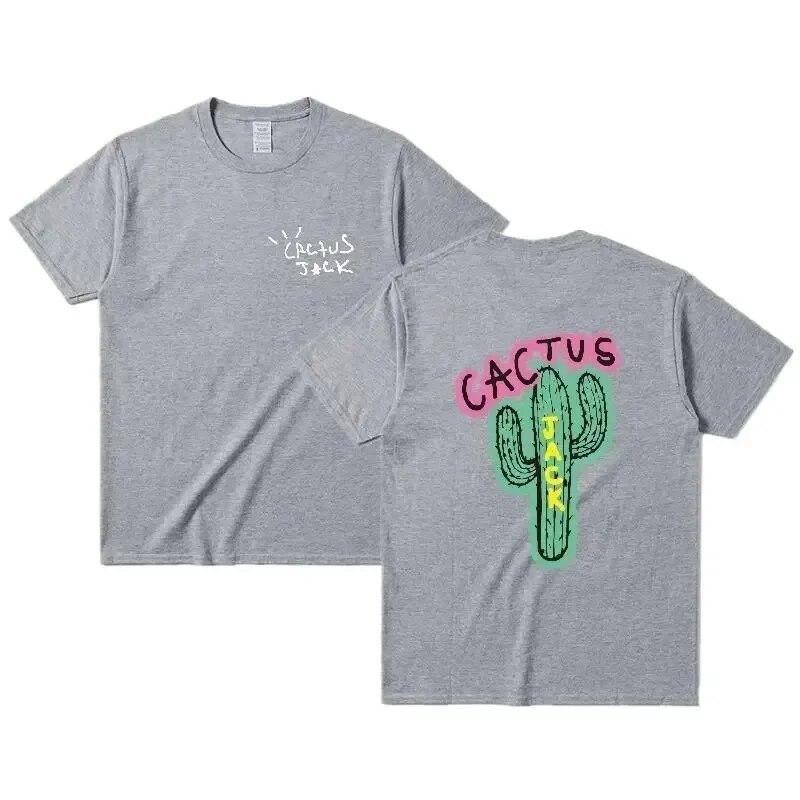 Rapper Cactus Jack Grafické Bavlněné Tričko Unisex Dámské Hip Hopové Tričko Módní Tričko s Krátkým Rukávem 2024 Léto Nadměrná Trička Topy