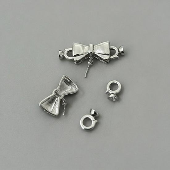 S925 Sterling Silver Handmade Bow Tower Buckle Jewelry: Bracelets & Necklaces DIY Accessories