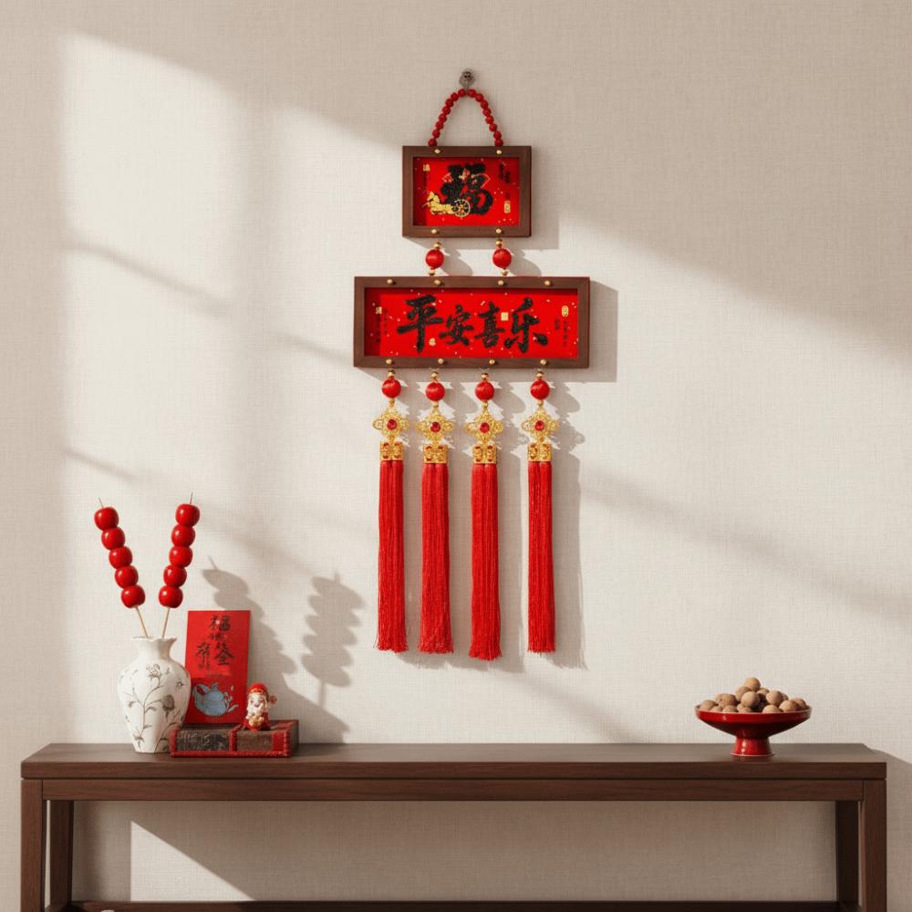 Blessing Photo Frame Pendant Traditional Spring Festival Decoration Best Wishes Door Hanging  Foyer