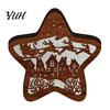 Festive Home Decor 3D Wooden LED Christmas Night Light, Hollow Carved Tabletop Seasonal with Warm Glow, Holiday And Office Decoration Light Lamp