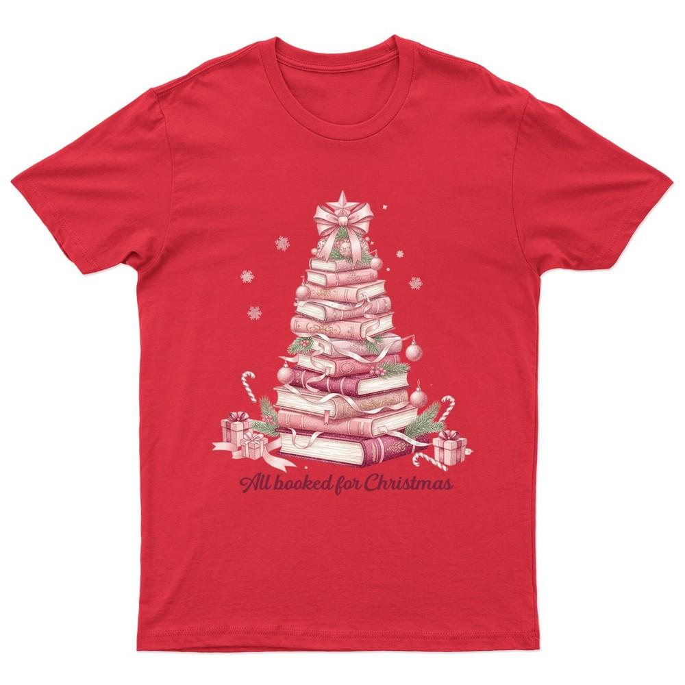 All Booked For Christmas TShirt Unisex Gift Retro Seasonal Funny Xmas Santa d S