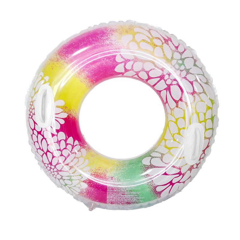 

New Adult Swimming Circle With Colorful Petal Pattern Material Pvc