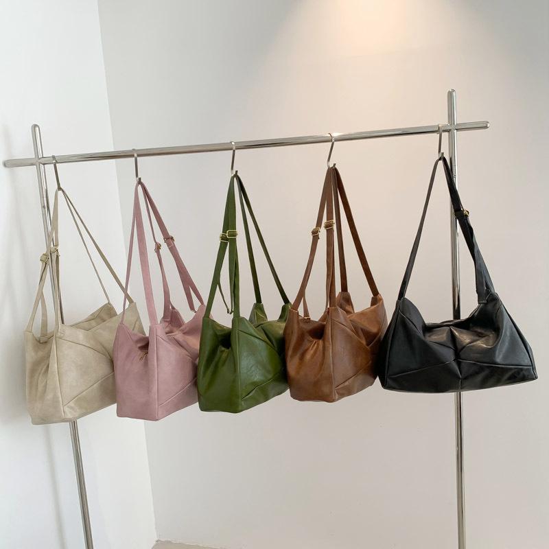Leather Fabric Shoulder Bag for Women Large Capacity Tote Casual French Bag