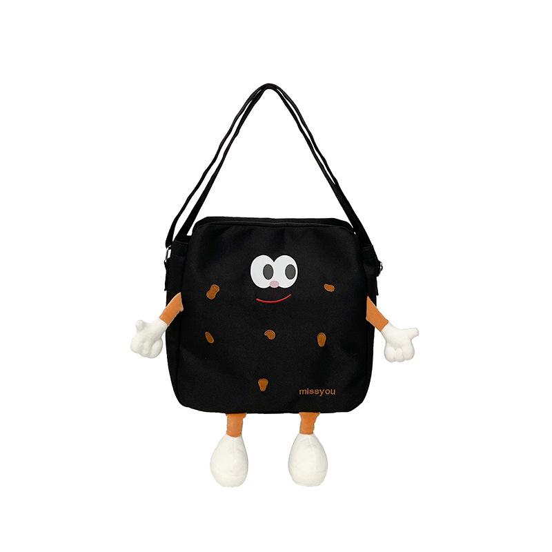 

Сумка-тоут с печеньками женская милая мультяшная на плечо через плечо большая вместимость маленькая сумка чёрный
