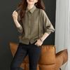 Women's Pullover Button Long Sleeve Lapel Spring and Autumn Bottoming Shirt Women's Elegant Top