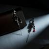 Dark Red Rose Crow Earrings Gothic Earring for Girl Irregular Black Bird Cross Star Ear Needle Jewellry