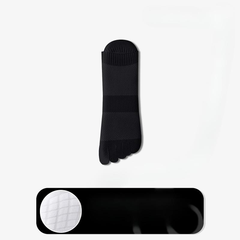 

Men s Spring and Autumn Sports Running Mesh Ear Tube Five Finger Socks 1 pair чёрный