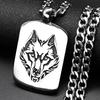 Moderne Wolfskopf Tier Hundemarke Edelstahl Anhänger Halskette für Damen Herren Silberfarbe Biker Kette Halsketten Schmuck Geschenk