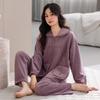 Island Fleece Pajamas Women Autumn And Winter Thin Fleece Coral Fleece Middle-Aged Mother Loungewear Spring And Autumn Large Size Warm Suit