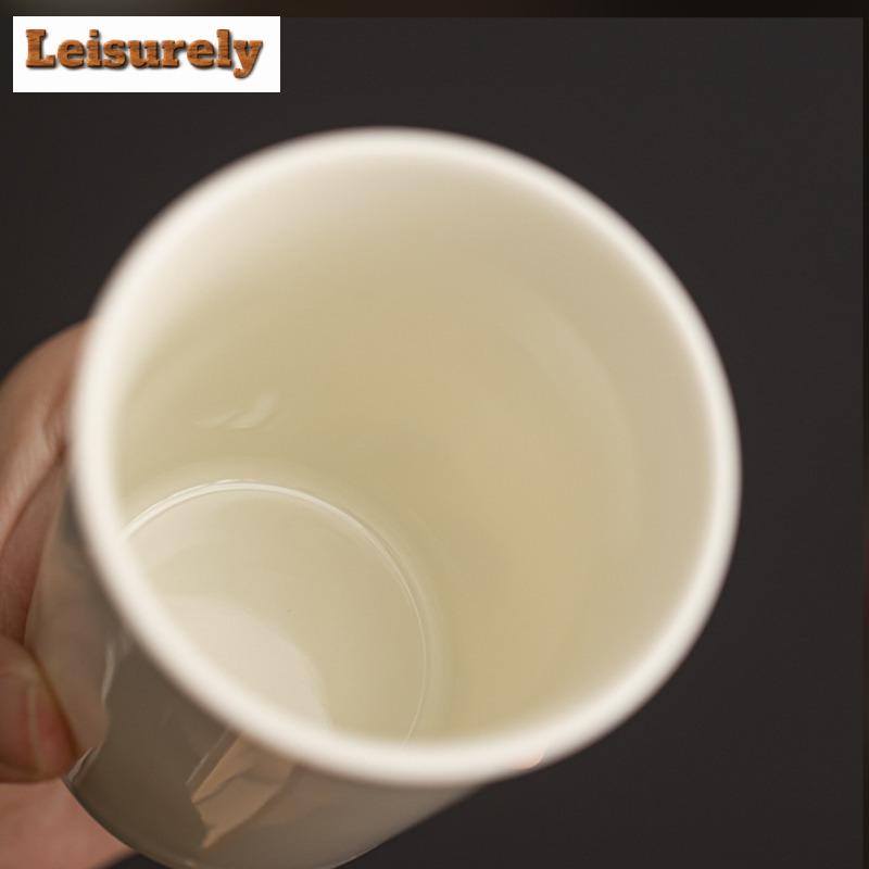 280ml Retro Grass Ash Ceramic Cola Cup Large Capacity Master Cup Personal Water Jug Coffee Mug Household Kungfu Teaset Drinkware