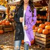 Damen Trendy Halloween-Print Langarm-Strickjacke Pullover für Lässige Herbstmode