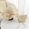 New Fashion 2- -piece Women's Beach Set - Khaki Beige Sun Hat and Woven Bag Lightweight and Breathable Suitable for Spring And