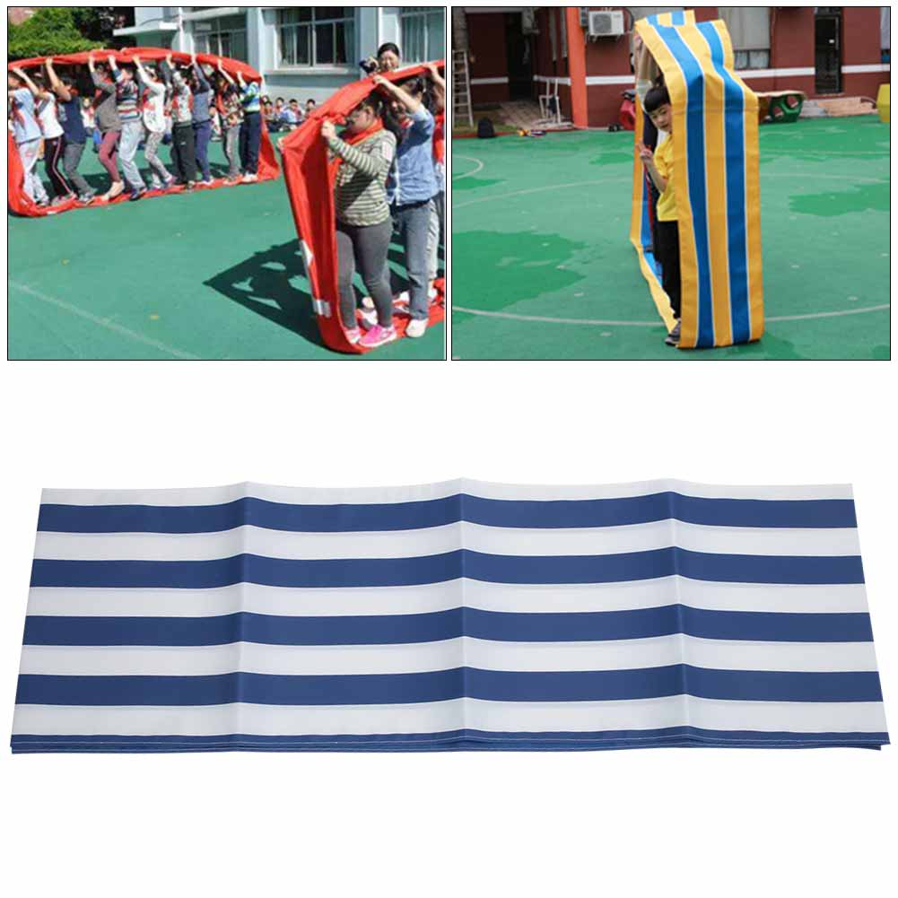 

Oxford Cloth Teamwork Games Group Activity Fun Playing Run Mat for Kids Adults(blue white 6m)